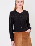 Gilet maille douce col rond imprimé Princesse Nomade