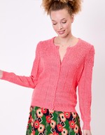 Gilet maille douce col rond imprimé Princesse Nomade