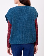 Pull sans manches maille fantaisie imprimé Princesse Nomade