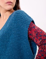 Pull sans manches maille fantaisie imprimé Princesse Nomade