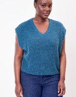 Pull sans manches maille fantaisie imprimé Princesse Nomade