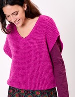 Pull sans manches maille fantaisie imprimé Princesse Nomade
