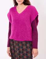 Pull sans manches maille fantaisie imprimé Princesse Nomade
