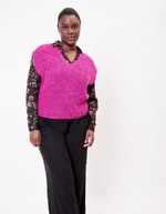 Pull sans manches maille fantaisie imprimé Princesse Nomade