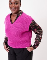 Pull sans manches maille fantaisie imprimé Princesse Nomade