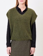 Pull sans manches maille fantaisie imprimé Princesse Nomade