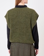 Pull sans manches maille fantaisie imprimé Princesse Nomade