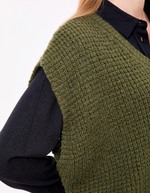 Pull sans manches maille fantaisie imprimé Princesse Nomade