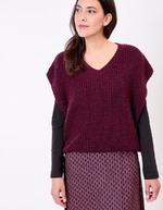 Pull sans manches maille fantaisie imprimé Princesse Nomade