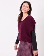 Pull sans manches maille fantaisie imprimé Princesse Nomade