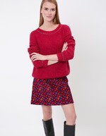 Pull droit maille fantaisie imprimé Princesse Nomade