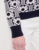Pull col V maille jacquard imprimé Princesse Nomade