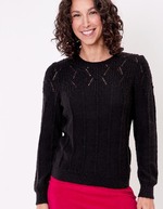 Pull maille fantaisie col rond imprimé Princesse Nomade