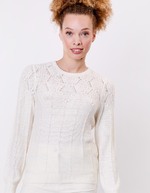 Pull maille fantaisie col rond imprimé Princesse Nomade