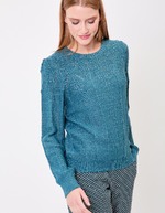 Pull maille fantaisie col rond imprimé Princesse Nomade