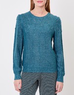Pull maille fantaisie col rond imprimé Princesse Nomade