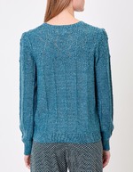 Pull maille fantaisie col rond imprimé Princesse Nomade