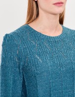 Pull maille fantaisie col rond imprimé Princesse Nomade