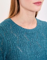 Pull maille fantaisie col rond imprimé Princesse Nomade