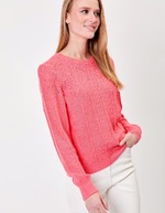 Pull maille fantaisie col rond imprimé Princesse Nomade