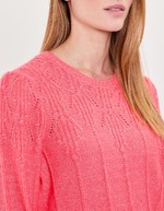 Pull maille fantaisie col rond imprimé Princesse Nomade