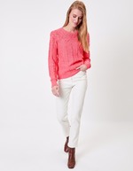 Pull maille fantaisie col rond imprimé Princesse Nomade