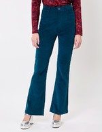 Pantalon flare velours côtelé imprimé Princesse Nomade