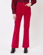 Pantalon flare velours côtelé imprimé Princesse Nomade