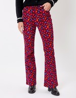 Pantalon flare velours côtelé imprimé Princesse Nomade