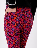 Pantalon flare velours côtelé imprimé Princesse Nomade