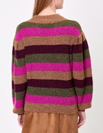 Pull col cheminée en maille à rayures imprimé Princesse Nomade