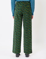 Pantalon large velours côtelé imprimé Princesse Nomade
