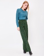 Pantalon large velours côtelé imprimé Princesse Nomade