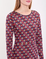 Robe ajustée maille jacquard bio imprimé Princesse Nomade