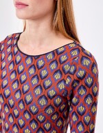 Robe ajustée maille jacquard bio imprimé Princesse Nomade