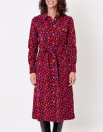 Robe midi chemisier velours côtelé imprimé Princesse Nomade