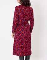Robe midi chemisier velours côtelé imprimé Princesse Nomade