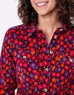 Robe midi chemisier velours côtelé imprimé Princesse Nomade