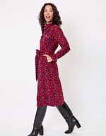 Robe midi chemisier velours côtelé imprimé Princesse Nomade
