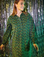Robe droite velours côtelé imprimé Princesse Nomade