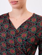 Robe maille fluide esprit portefeuille imprimé Princesse Nomade