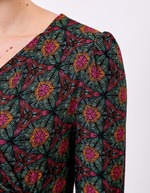 Robe maille fluide esprit portefeuille imprimé Princesse Nomade
