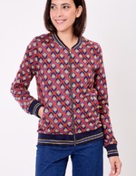 Blouson teddy maille jacquard bio imprimé Princesse Nomade