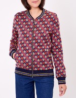 Blouson teddy maille jacquard bio imprimé Princesse Nomade