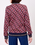 Blouson teddy maille jacquard bio imprimé Princesse Nomade