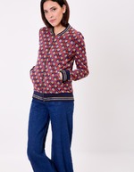 Blouson teddy maille jacquard bio imprimé Princesse Nomade