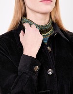 Veste mi-longue ceinturée velours côtelé imprimé Princesse Nomade