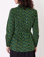 Veste mi-longue ceinturée velours côtelé imprimé Princesse Nomade