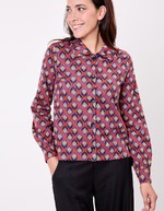 Veste courte maille jacquard bio imprimé Princesse Nomade
