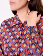 Veste courte maille jacquard bio imprimé Princesse Nomade